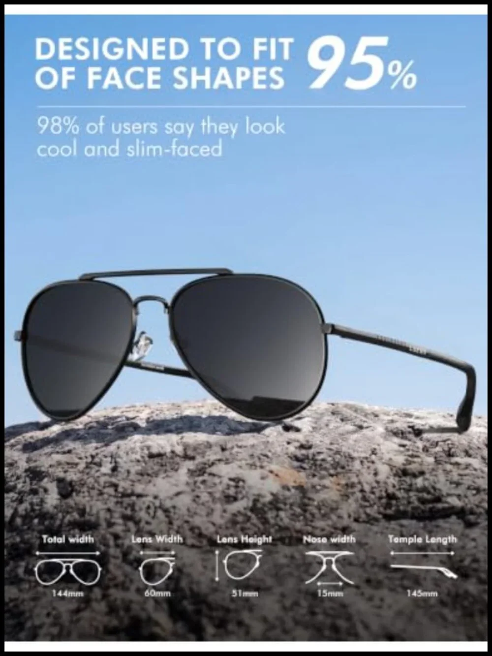 Classic Aviator Polarized Sunglasses UV 400 Protection with Accessories